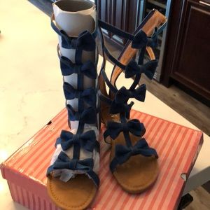 Gladiator denim sandals brand